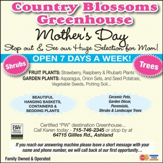 Country Blossoms Greenhouse