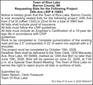 Town Of Rice Lake