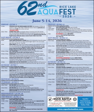 62nd Rice Lake Aqua Fest