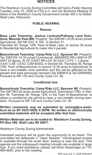 Washburn County Zoning Committee
