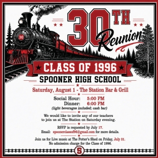 Spooner High School Class of 1996 30th Reunion