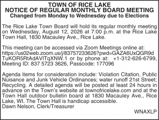 Town Of Rice Lake