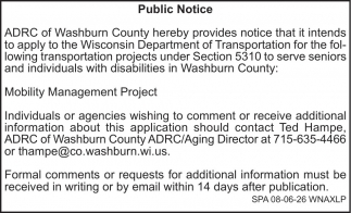 ADRC of Washburn County - Ted Hampe