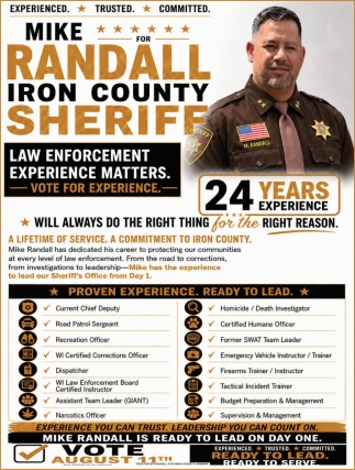 Randall for Iron County Sheriff
