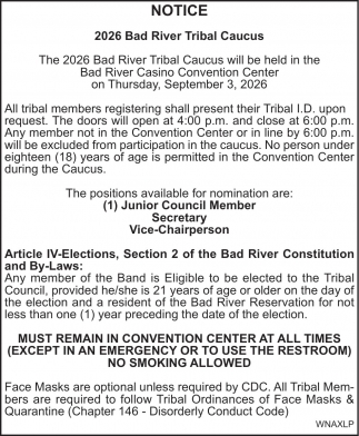 2026 Bad River Tribal Caucus