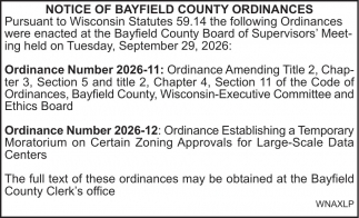 Bayfield County Clerk 