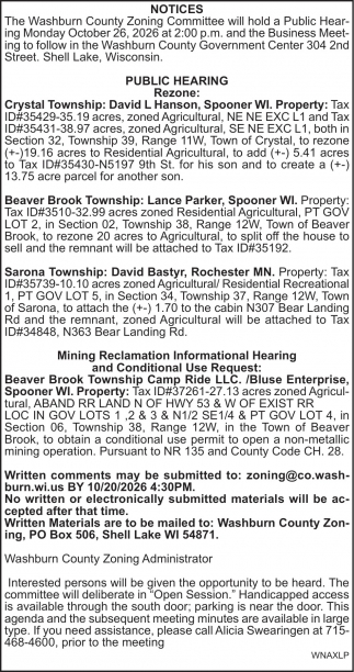 Washburn County Zoning Committee