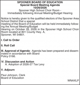 Spooner Board of Education