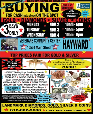 Landmark Diamonds, Gold, Silver & Coin Event - Nov. 2-4, 2026