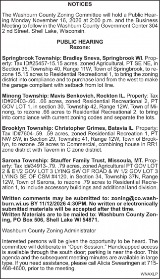 Washburn County Zoning Committee