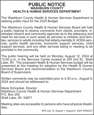 Washburn County Health & Human Services Department