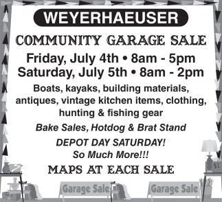 Weyerhaeuser Community Garage Sale