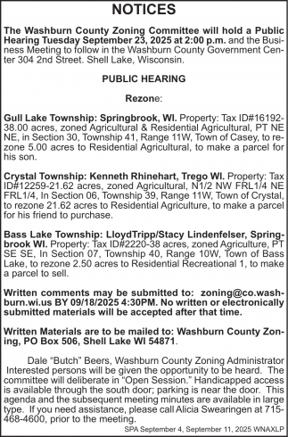 Washburn County Zoning Committee