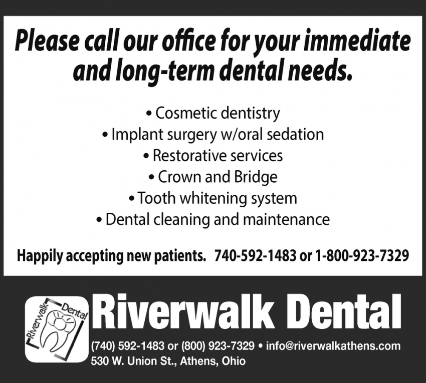 Please Call Our Office For Your Immediate And Long-Term Dental Needs