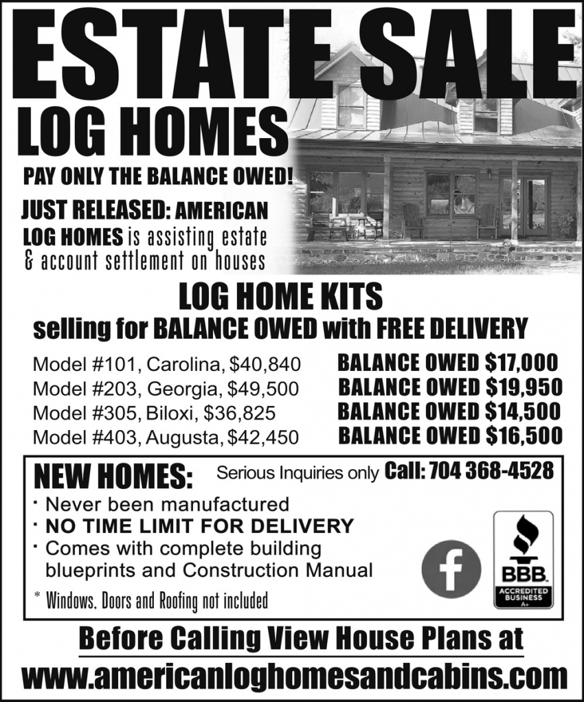 Estate Sale Log Homes
