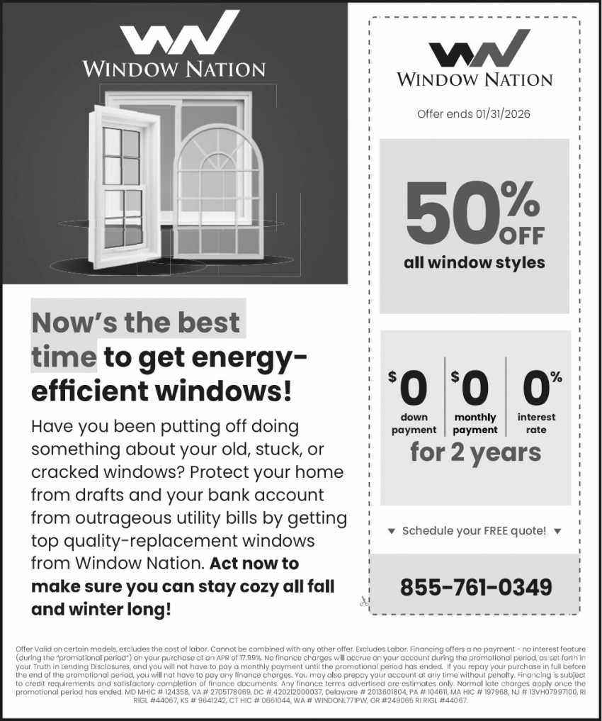 50% OFF All Window Styles