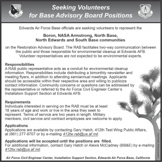Seeking Volunteers for Base Advisory Board Positions