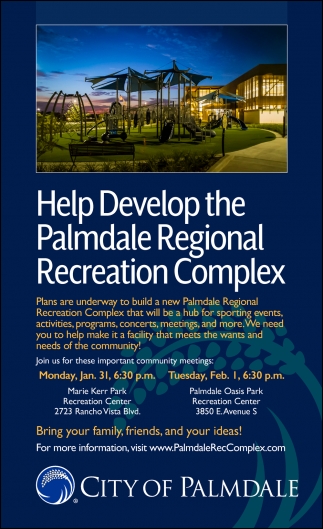 Help Develop the Palmdale Regional Recreation Complex