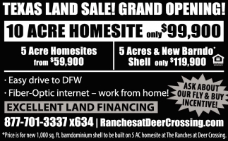 Texas Land Sale! Grand Opening