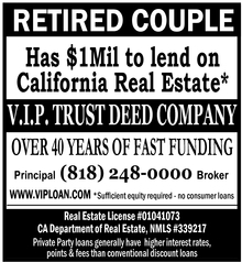 Retired Couple Has $1Mil to Lend on California Real Estate