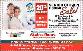 Senior Citizen Flooring Sale!