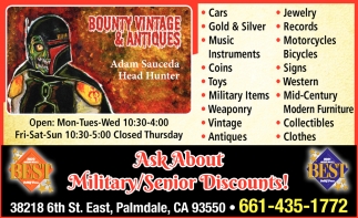 Ask About Military/Senior Discounts!