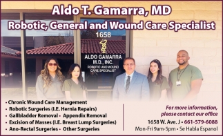 Robotic, General and Wound Care Specialist