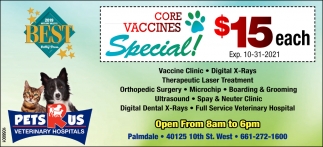 Core Vaccines Special!