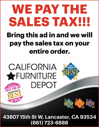 We Pay the Sales Tax!
