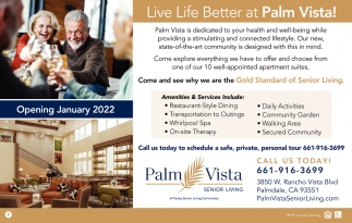Live Life Better at Palm Vista!