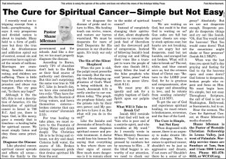 The Cure for Spiritual Cancer - Simple but Not Easy