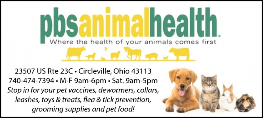 Where The Health of Your Animals Comes First, PBS Animal Health,  Circleville, OH