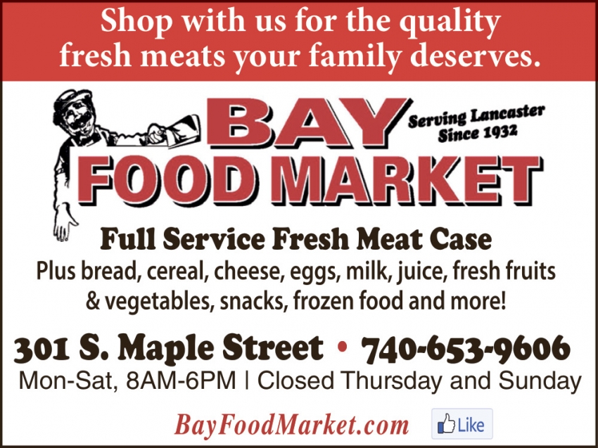 Full Service Fresh Meat Case, Bay Food Market, Lancaster, OH