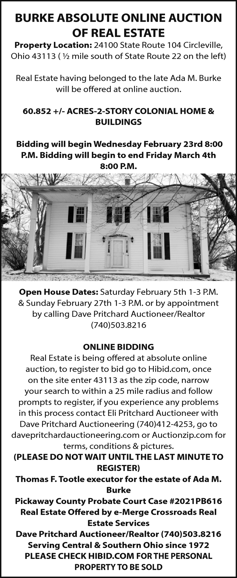 Burke Absolute Online Auction Of Real Estate, Dave Pritchard