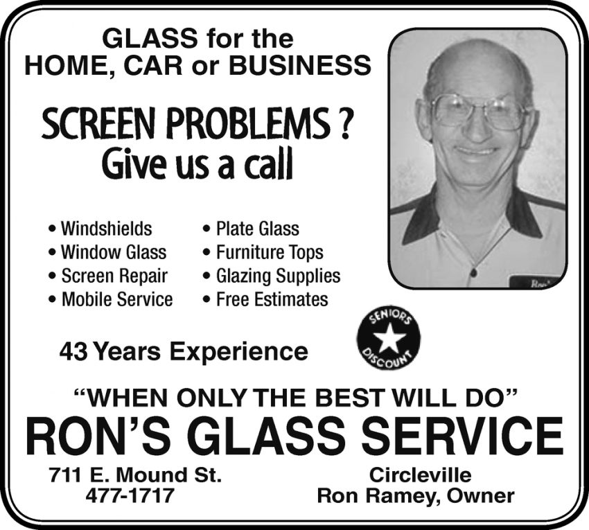Screen Problems? Give us a Call