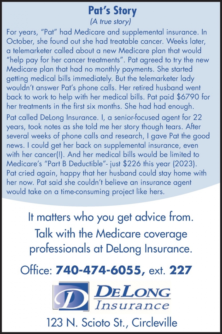 Talk With The Medicare Coverage Professionals At Delong Insurance