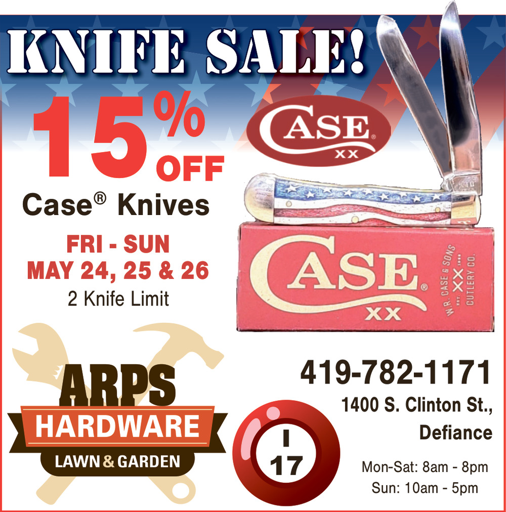 Knife Sale!, Arps Hardware Lawn & Garden, Defiance, OH