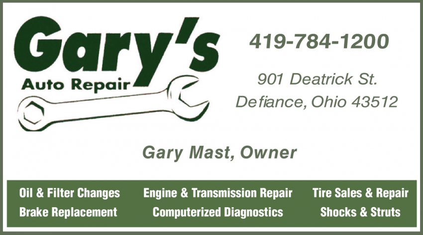 Auto Repair, Gary's Auto Repair, Defiance, OH - 5695