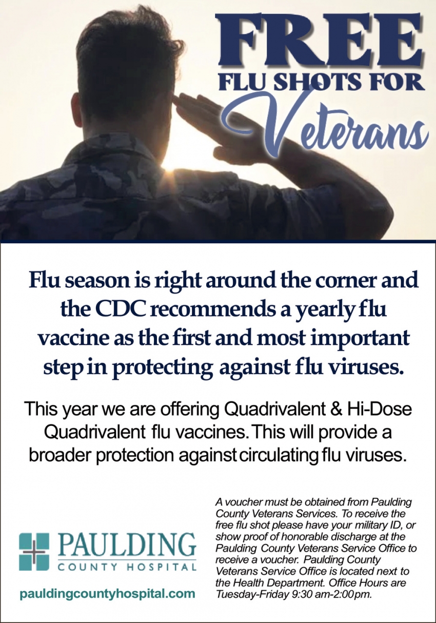 FREE Flu Shots For Veterans