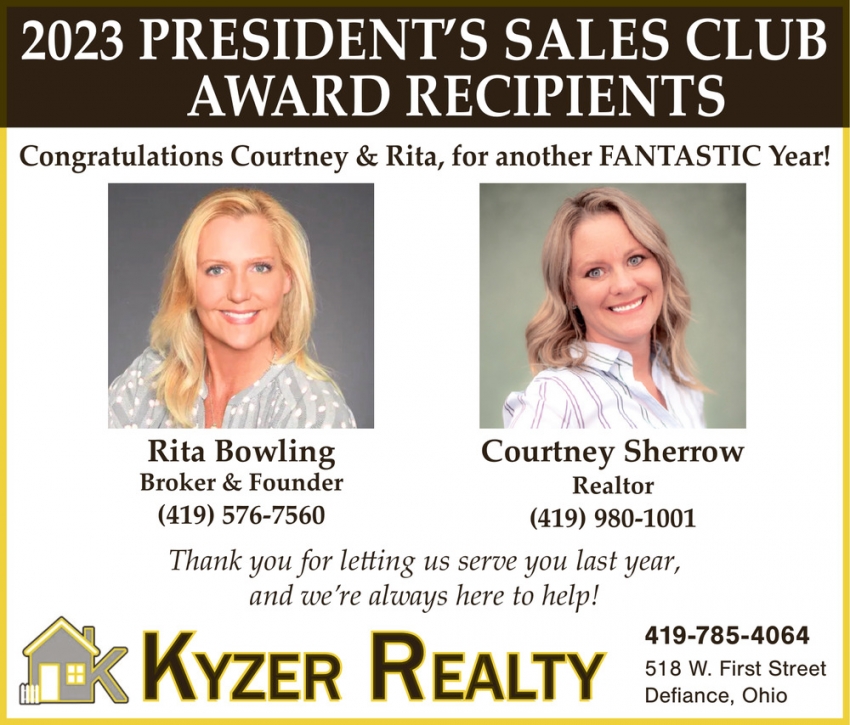 2023 President's Sales Club Award Recipients