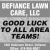 Good Luck to All Area Teams!