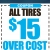 All Tires $15 Over Cost