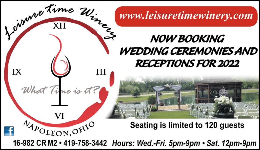 Now Booking Wedding Ceremonies And Receptions For 2022