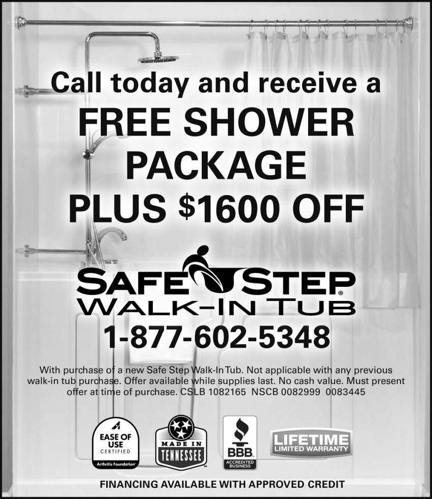 Free Shower Package PLus $1600 Off