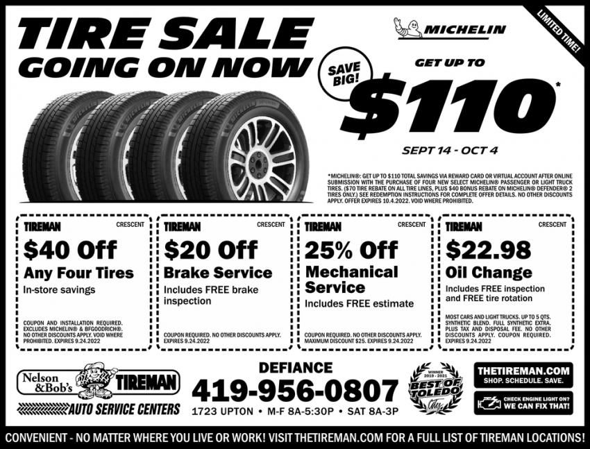 Tire Sale Going on Now