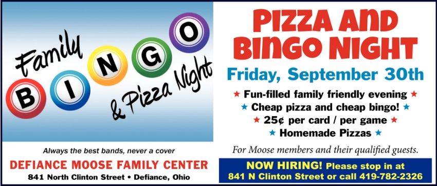 Pizza and Bingo Night