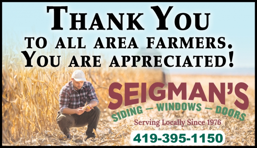 Thank You To All Area Farmers.