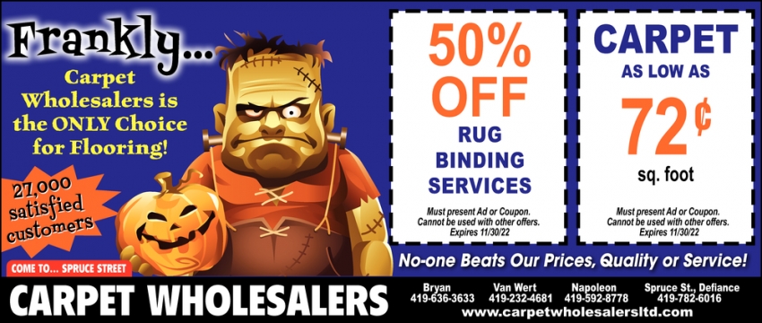50% Off Rug Binding Services