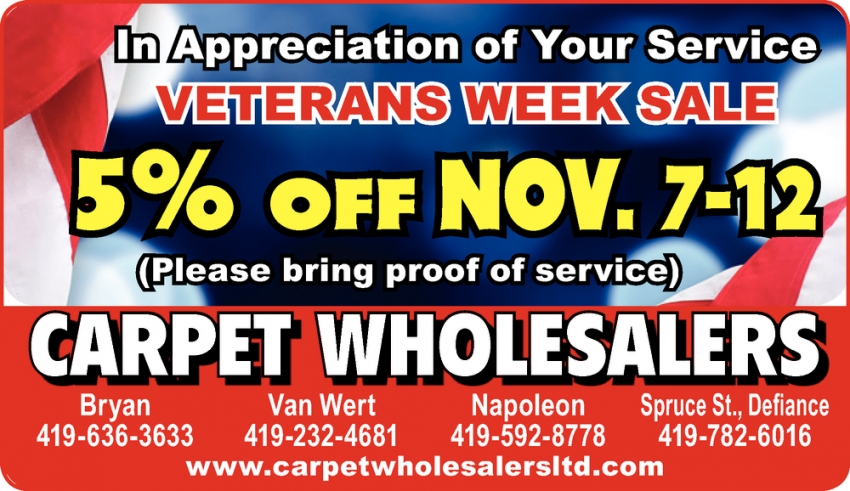 Veterans Week Sale