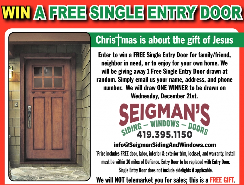 Win A Free Single Entry Door